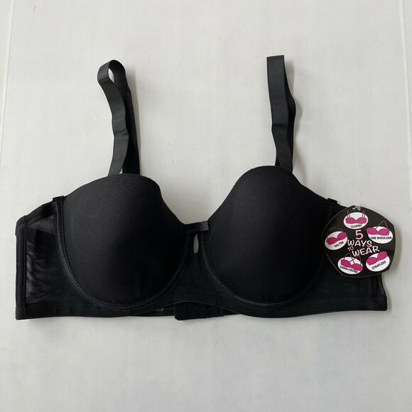 NEW Black Fuchsia by Secret Lace LLC Womens Black Mesh Sides Bra (Various Sizes) - Picture 1 of 5